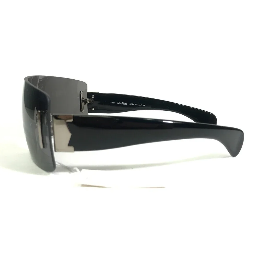 Max Mara Sunglasses MM 617/S 3X9 Black Wrap Frames with Black Shield Lens